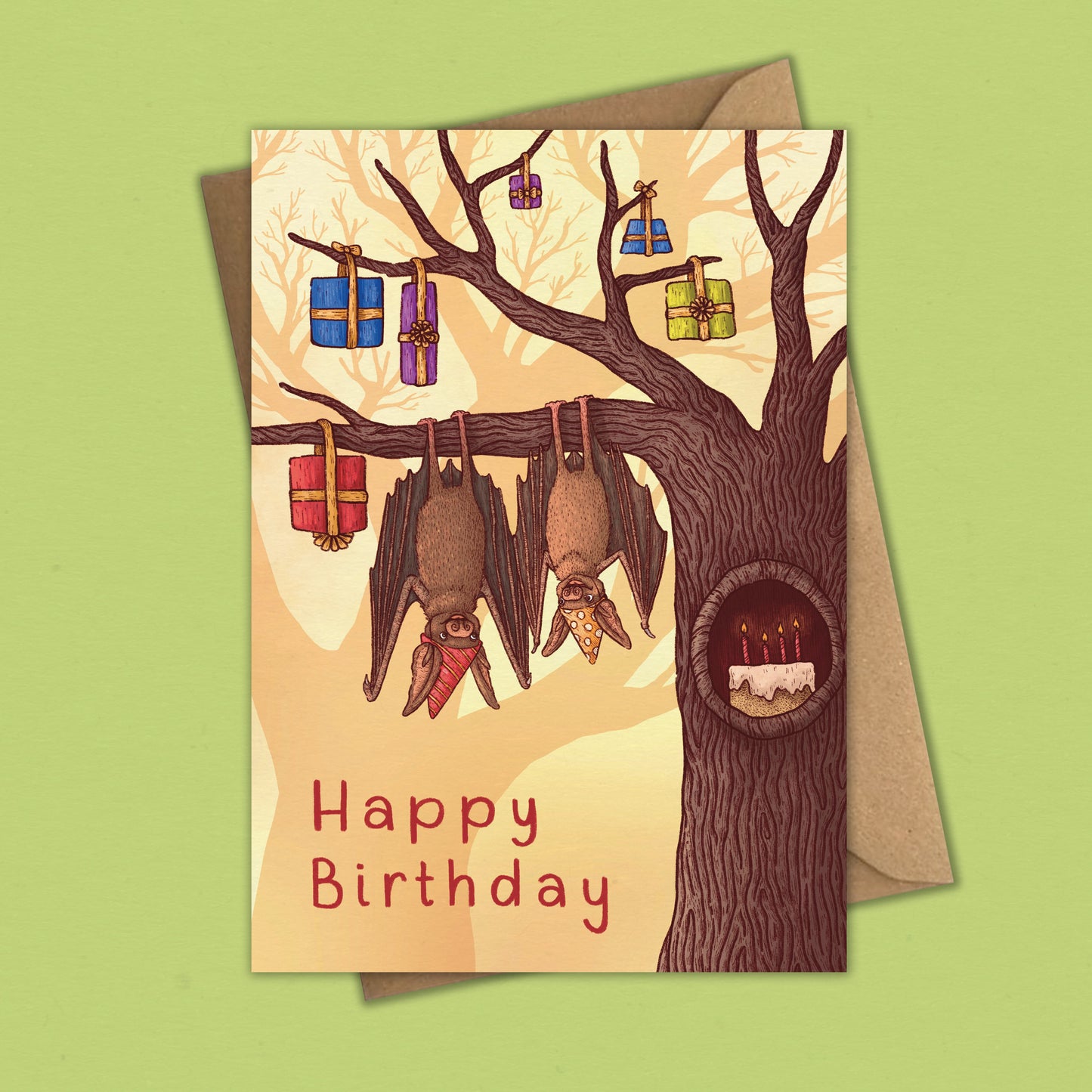 Bat Birthday Party - Birthday Card