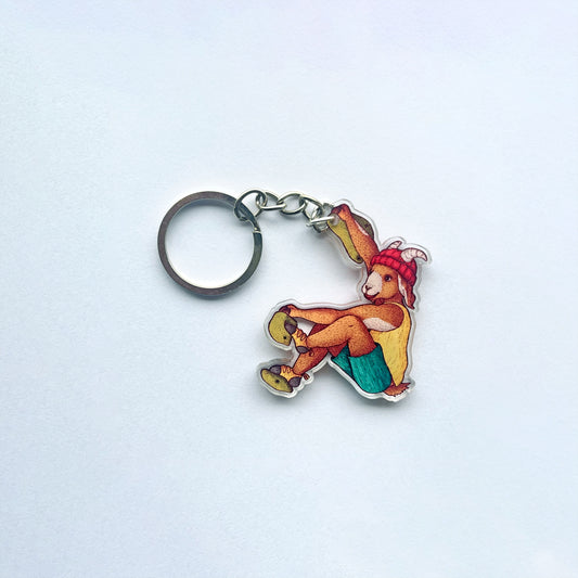 Bouldering Goat Keyring